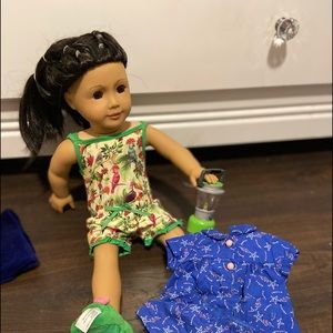 American girl doll and an extra outfit both pajama